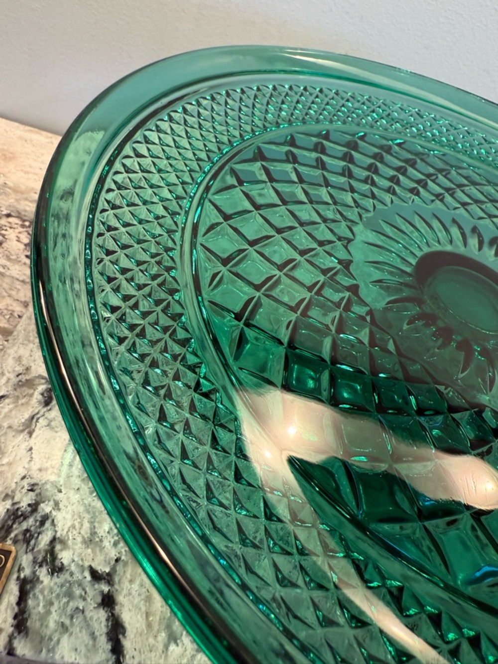 Anchor Hocking Wexford Emerald Green 2-Pc. Footed Cake Set Model #69080 IOB - Picture 9 of 16